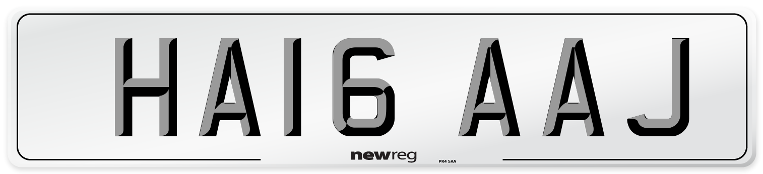 HA16 AAJ Number Plate from New Reg